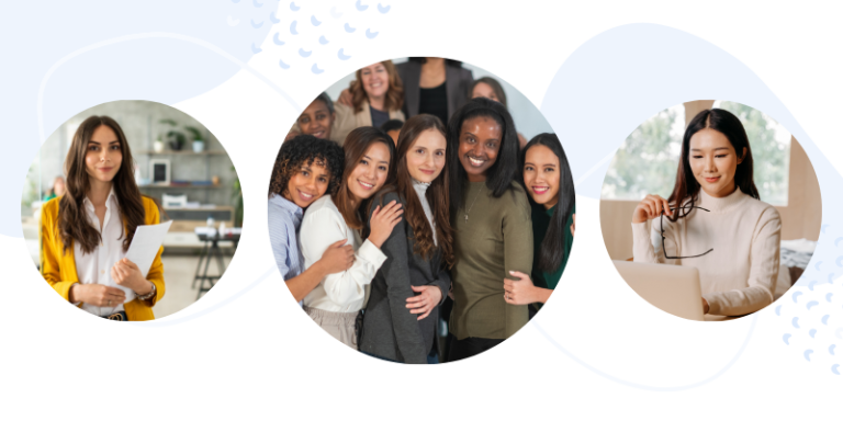 Diverse group of women supporting each other at work